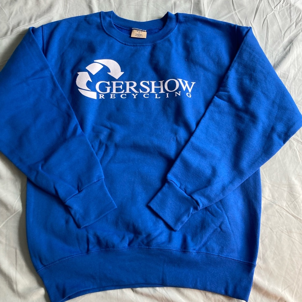 EUC blue Gershow Recycling sweater from The Game, size Medium.